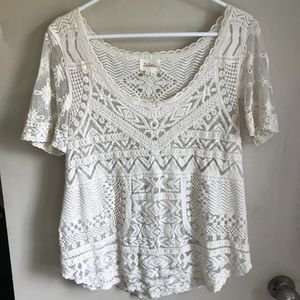 White Lace Anthropologie shirt